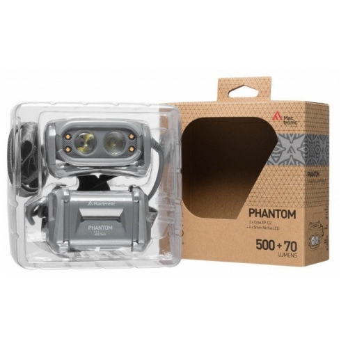 Налобный фонарь 500 лм PHANTOM холодный светодиод + 70 лм-foto6
