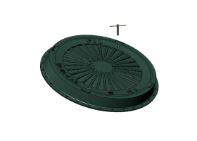 Люк канализационная полимерная нагрузка 2 т (черный)