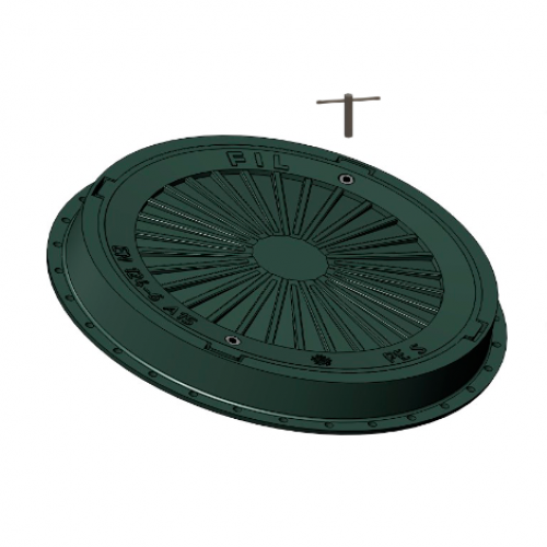 Люк канализационная полимерная нагрузка 2 т (черный)